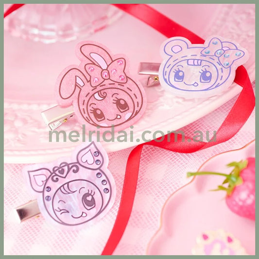 NARUMIYA Chatacter | Mezzo Piano Pink Sparkly Bangs Clips Hair Clip 50×40mm (25th Anniversary / POPUP Limited)