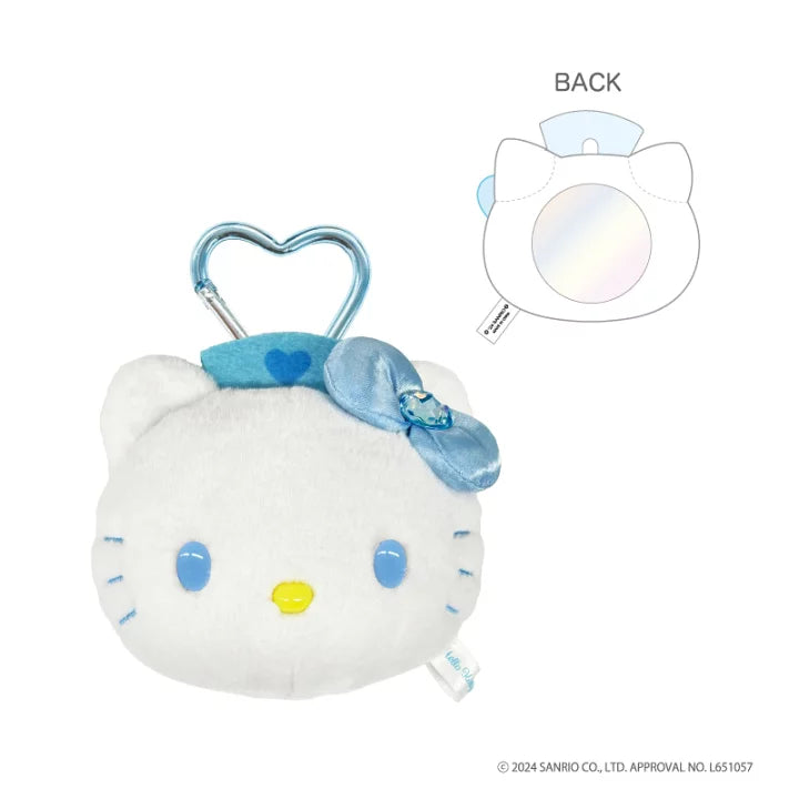 Sanrio | 90S Hello Kitty Fluffy Mirror Mascot Keychain H100Xw140Xd48Mm (Angel) Nurse-Blue