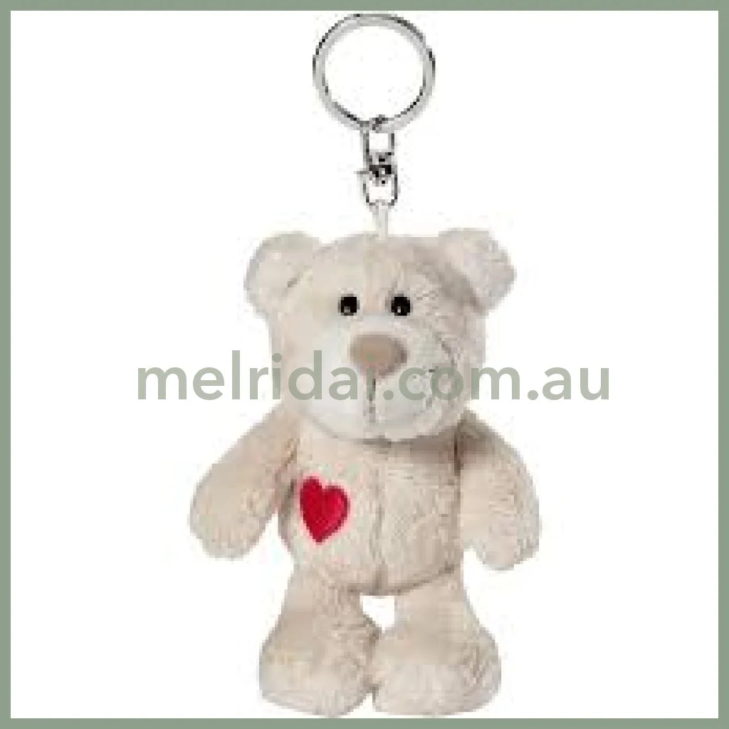 NICI Love Bear 10cm Bean Bag Keyring Keyholder WH