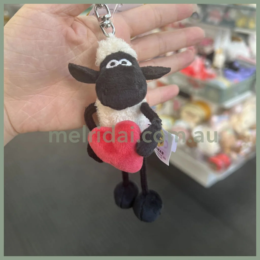 Nici | Shaun Bean Bag Keyring Approx.10Cm 礼祺 小羊肖恩 沙包豆袋 毛绒玩偶/挂件/钥匙链/包挂 With Red Heart