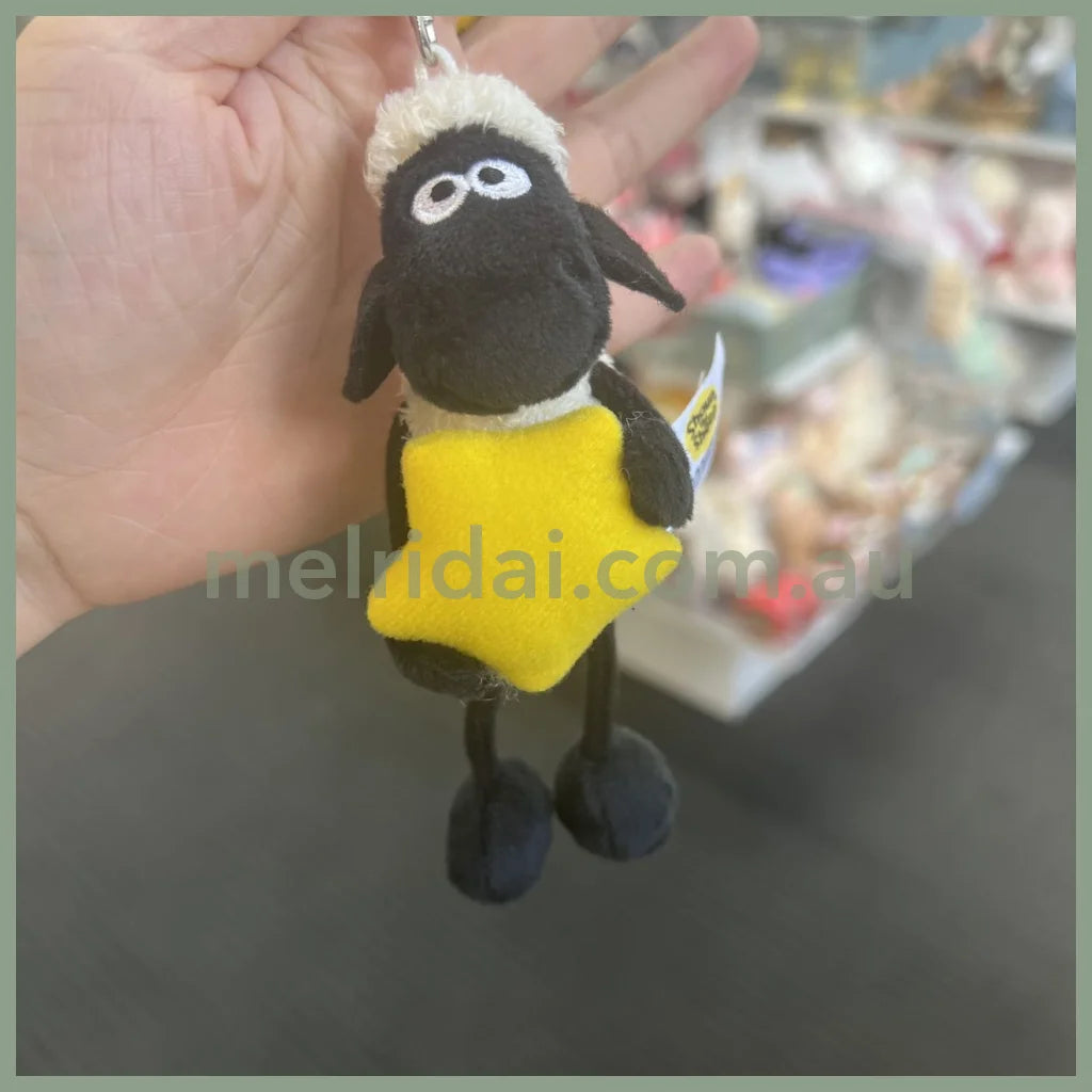 Nici | Shaun Bean Bag Keyring Approx.10Cm 礼祺 小羊肖恩 沙包豆袋 毛绒玩偶/挂件/钥匙链/包挂 With Yellow Star