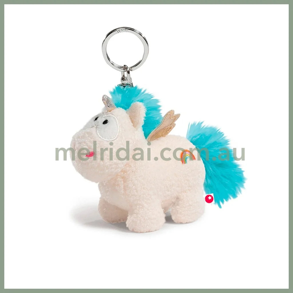NICI Unicorn Rainbow Flair 10cm Bean Bag Keyholder Keyring