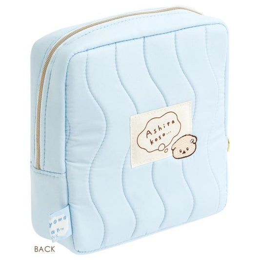 SAN-X | Square Cosmetic Pouch 190×190×60mm (Ishiyowa-chan/Ishiyowachan Daily Life Looking)