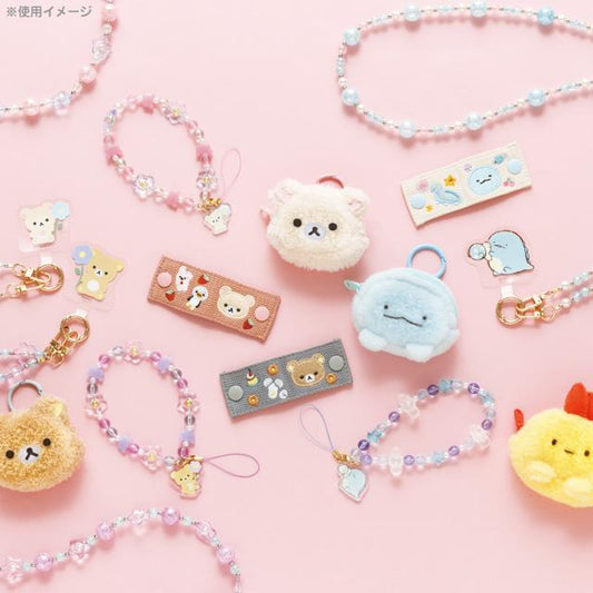 SAN-X | Rilakkuma Korilakkuma Hand Strap Phone Charm 140×50mm (Basic Flower Sparkling Bead)
