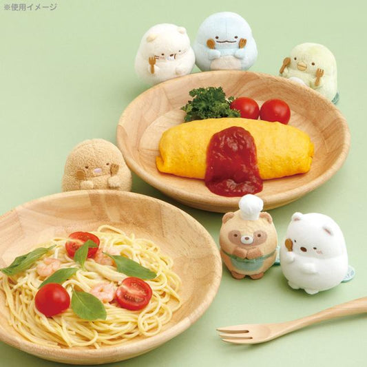 SAN-X | Sumikko Gurashi Tenori Plush SS 60x65x55mm (Raccoon Tanuki Round Restaurant)