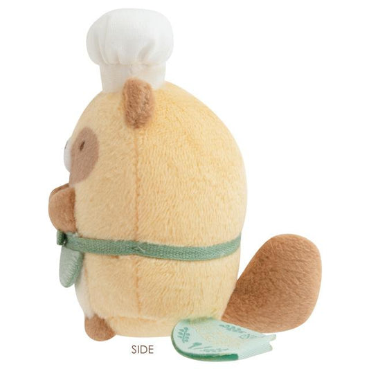 SAN-X | Sumikko Gurashi Collection Tenori Plush Tanuki 75x50x60mm (Raccoon Tanuki Round Restaurant)