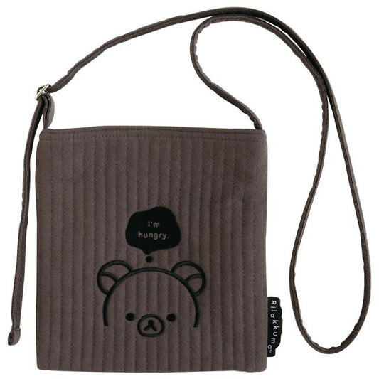 SAN-X | Pochette Crossbody Shoulder Bag Quilted 220×210mm (BASIC RILAKKUMA MONOCHROME)