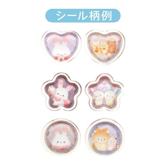 SAN-X | Sugarcocomuu Sparkly Marble Sticker Flakes 100×100mm (Sugarcocomuu's Holiday Lying Down Sleeping)