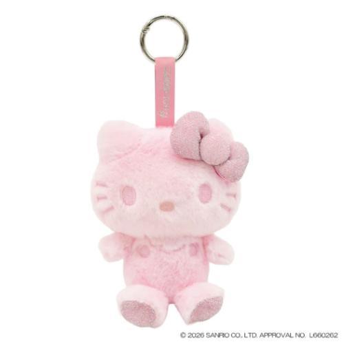 SANRIO | Hello Kitty Fluffy Glitter Mascot Holder Bag Charm Keychain 110×70×140mm(Pink)