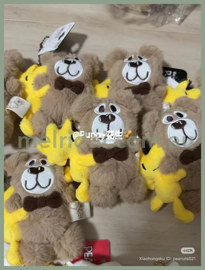 PEANUTS | Mascot Holder Plush Keychain Bag Charm 13×11×4cm (Woodstock Hug Teddy Bear)