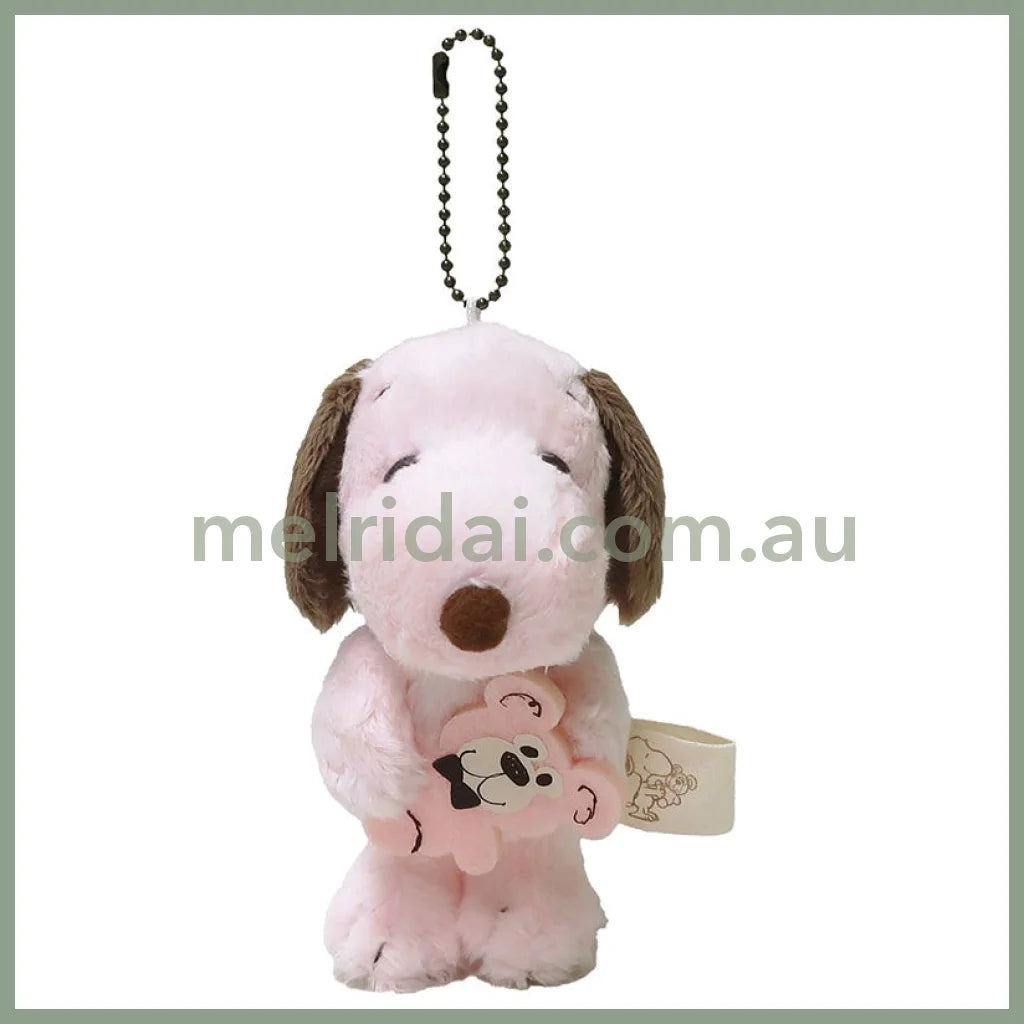 PEANUTS | SNOOPY and Teddy Bear Mascot Holder Keychain 130×60×80m (Pink)