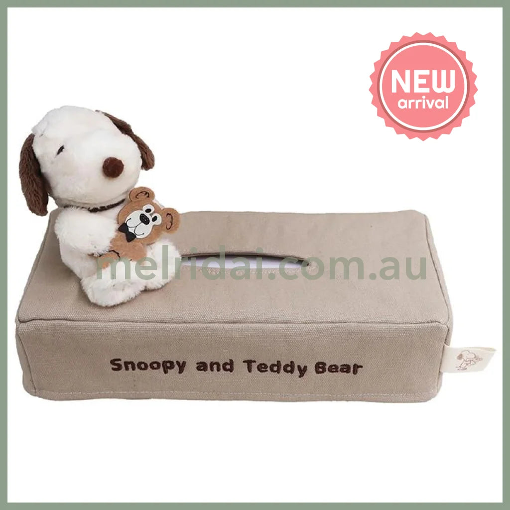 PEANUTS | SNOOPY and Teddy Bear Tissue Box Cover 150×250×120m