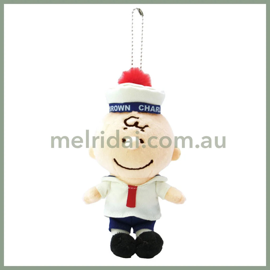 Peanuts | Snoopy Charlie Plush Mascot Holder Keychain 90×170×60Mm (Marine Sailor) 史努比