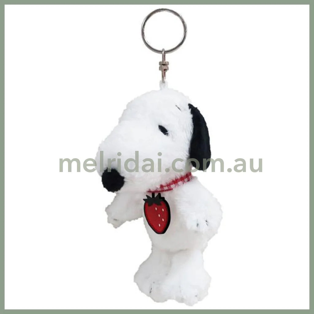 PEANUTS | Snoopy Fluffy Strawberry Mascot Holder Plush Keychain 12×7×7cm