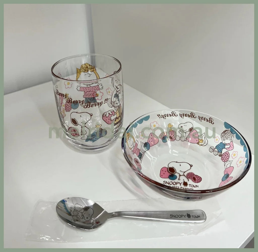 Peanutssnoopy Glass Bowl & Spoon Berry Berry!! +