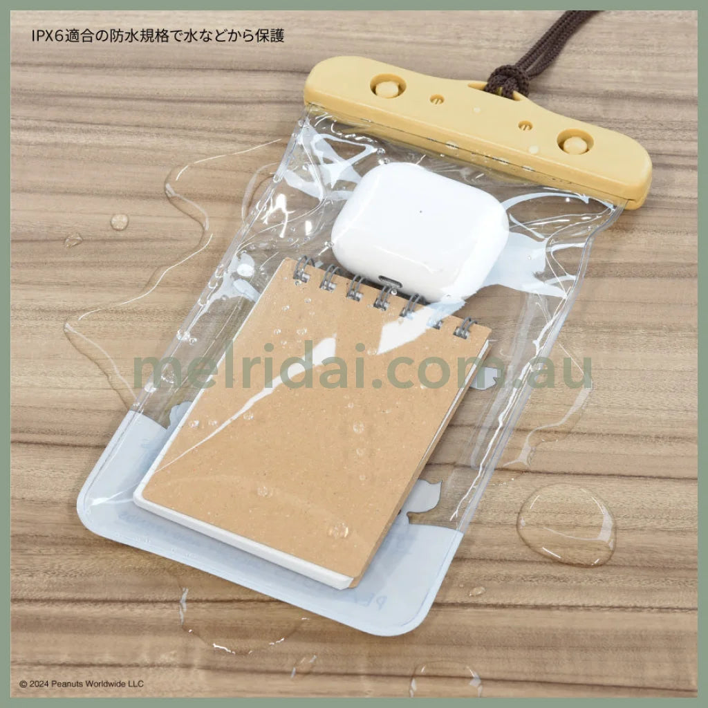 Peanuts | Snoopy Gourmandise Waterproof Pouch H216Mm×W121Mm×D12Mm 史努比 可斜挎手机/电子产品/小物品 防水袋/保护套 Yellow