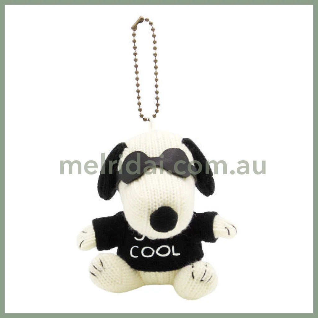 Peanuts | Snoopy Knit Mascot Holder Plush Keychain H9 X W9 D7Cm (Joe Cool)