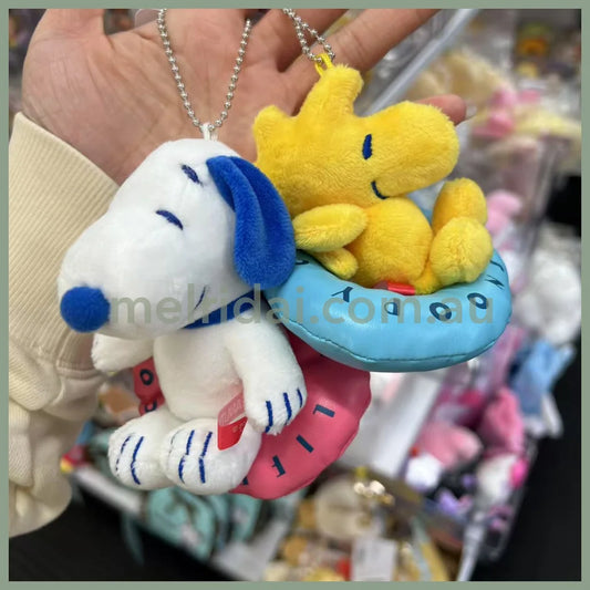 PEANUTS | Snoopy Mascot Holder Plush Keychain Bag Charm H11×W8.5×D8cm (Chill Life)