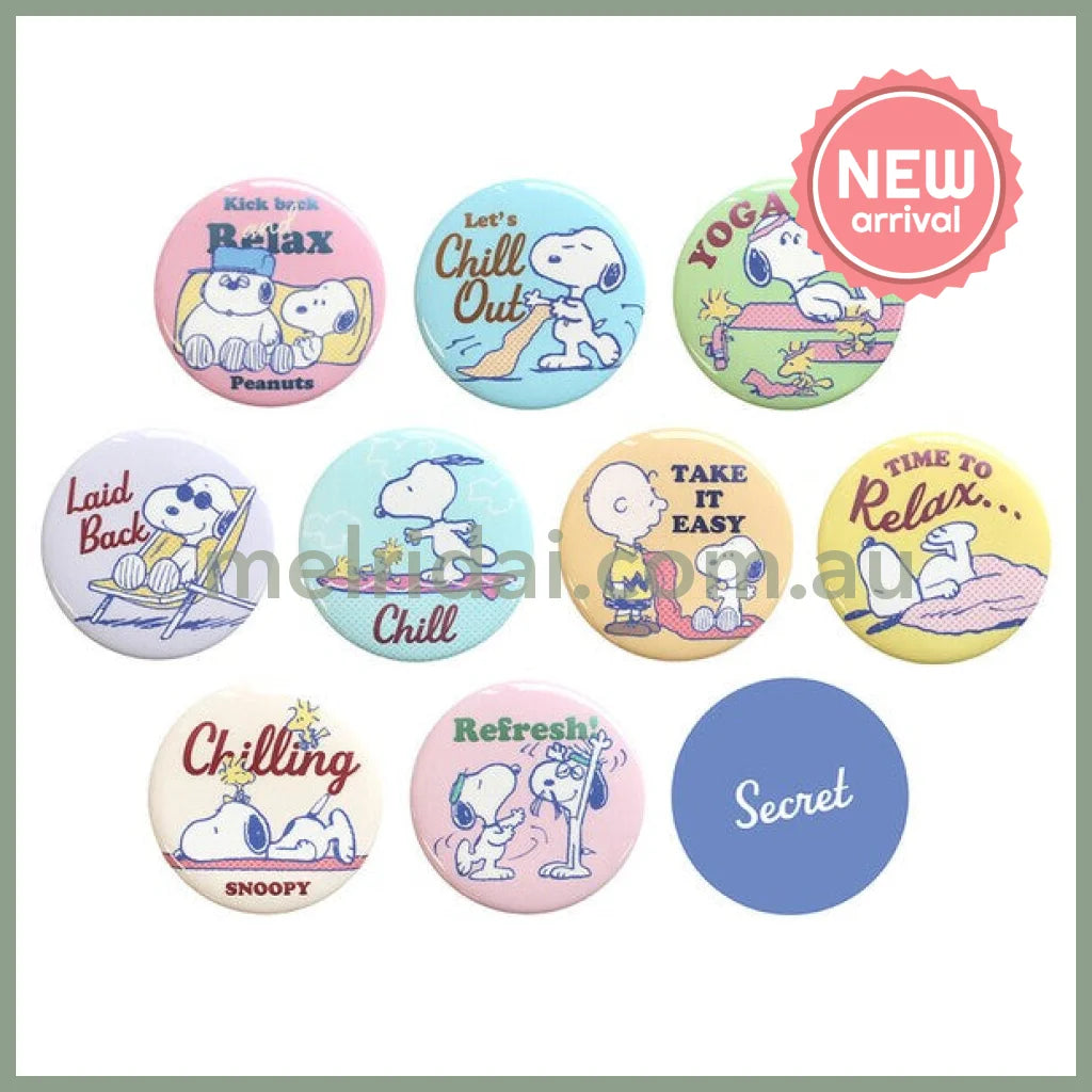 PEANUTS | Snoopy Secret Can Badge Kirakira Metallic Blind Box φ56×D5mm