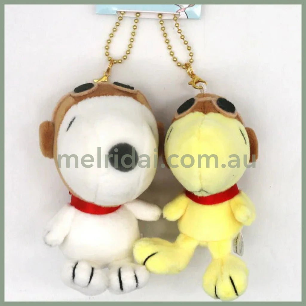 PEANUTS | Snoopy & Woodstock Plush Keychain Mascot Holder Set H180×W130×D70mm & H180×W130×D70mm