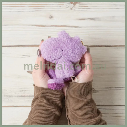 PEANUTS | Snoopy Woodstock Purple Fluffy Mascot Holder Plush Keychain Bag Charm 90x110x45 mm (Exhibition Limited)