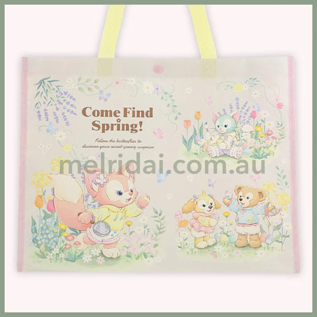 【Pick Up Only】Disney | Shopping Bag 35×45×14Cm (Come Find Spring!) 东京迪士尼 编织购物袋/蛇皮袋/按扣(春日系列)