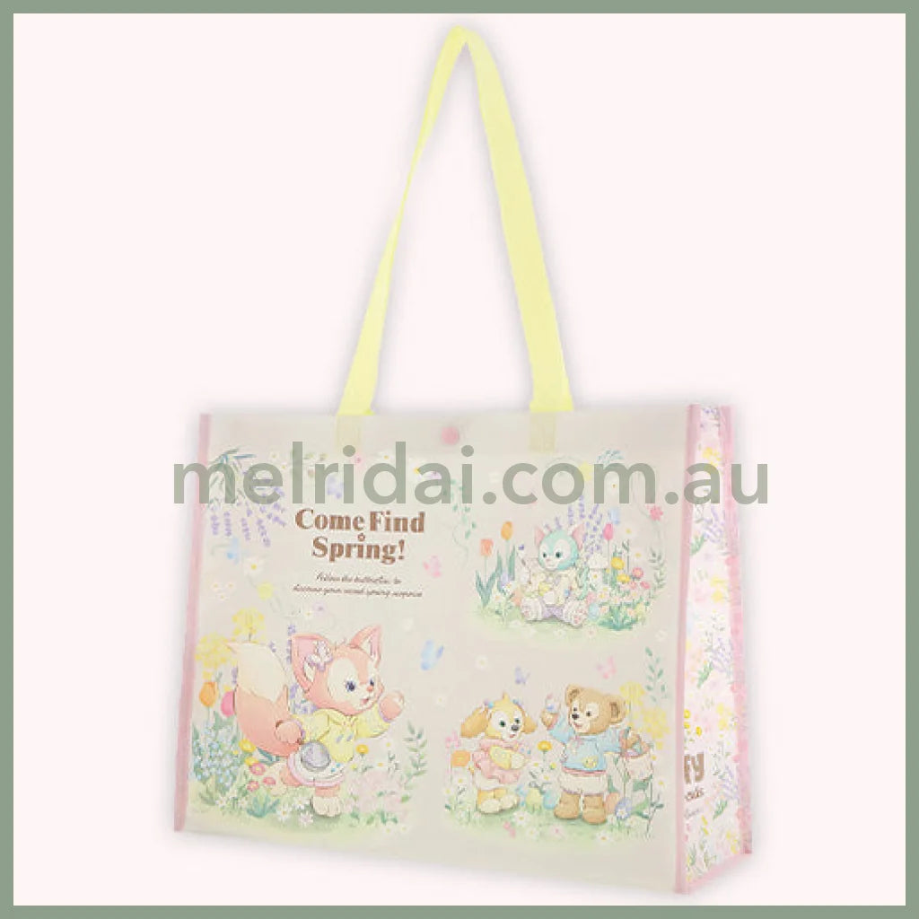 【Pick Up Only】Disney | Shopping Bag 35×45×14Cm (Come Find Spring!) 东京迪士尼 编织购物袋/蛇皮袋/按扣(春日系列)