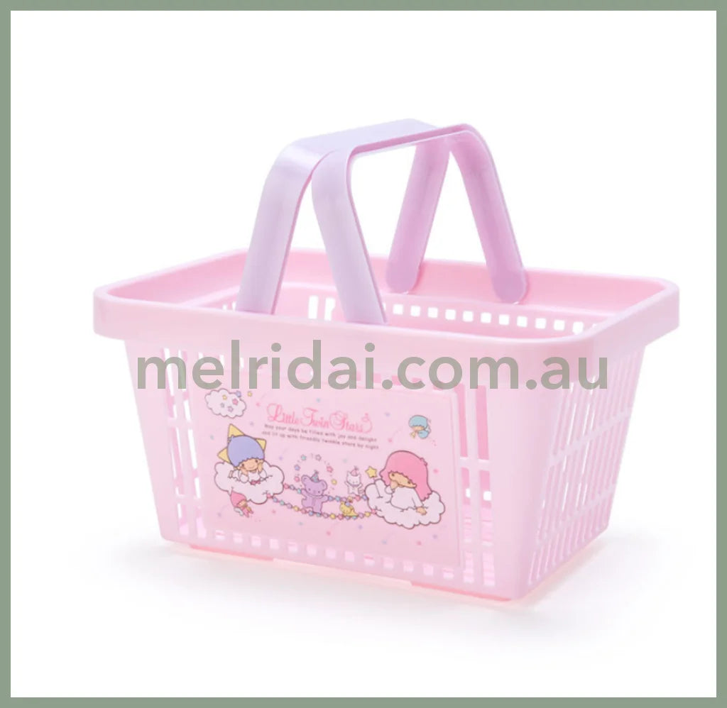 Made In Japansanriomini Shopping Basket Stackable 24.9×18×13 Cm Little Twin Stars