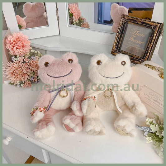 Pickles the Frog | Bean Doll Plush Toy 15.5×13×14cm (Enchante Pink)