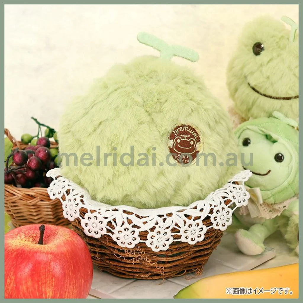 Pickles the Frog | Drawstring Pouch Always Fruits H17.5×W13×D8.5cm (Melon)
