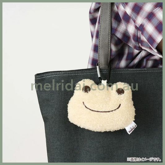 Pickles the Frog | Eco Shopping Tote Bag Bag Charm with Carabiner (Face Beige)