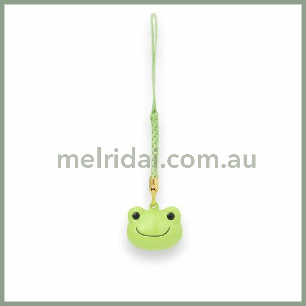 Pickles the Frog | Face Shaped Bell Phone Charm H2×W2×D1.5cm (Green)