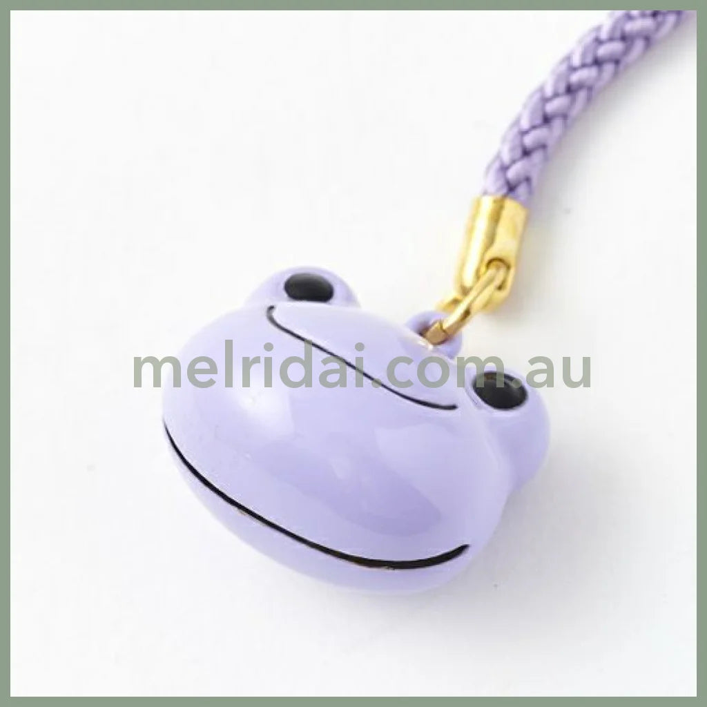 Pickles the Frog | Face Shaped Bell Phone Charm H2×W2×D1.5cm (Purple)