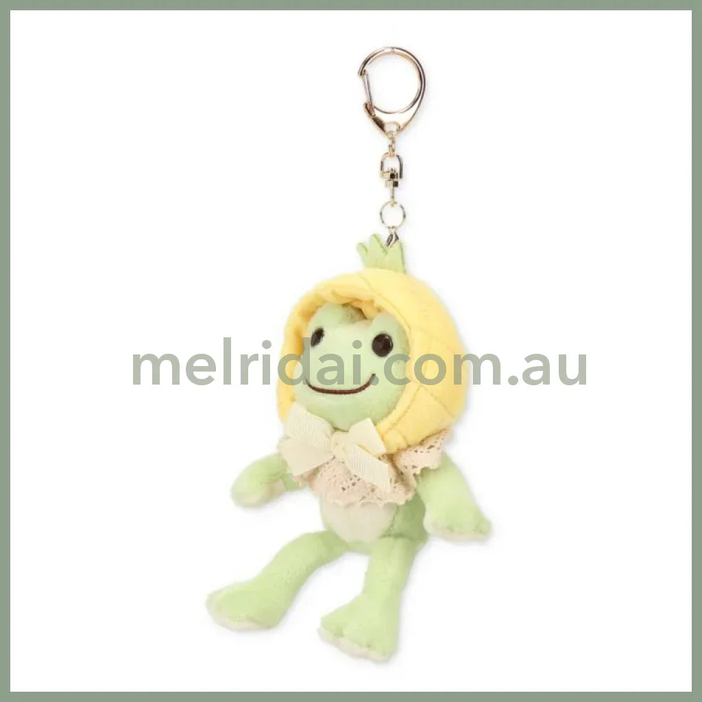 Pickles the Frog | Mascot Holder Plush Keychain Always Fruits 15×7×4.5cm (Pineapple)