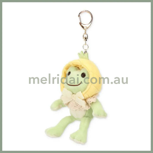 Pickles the Frog | Mascot Holder Plush Keychain Always Fruits 15×7×4.5cm (Pineapple)