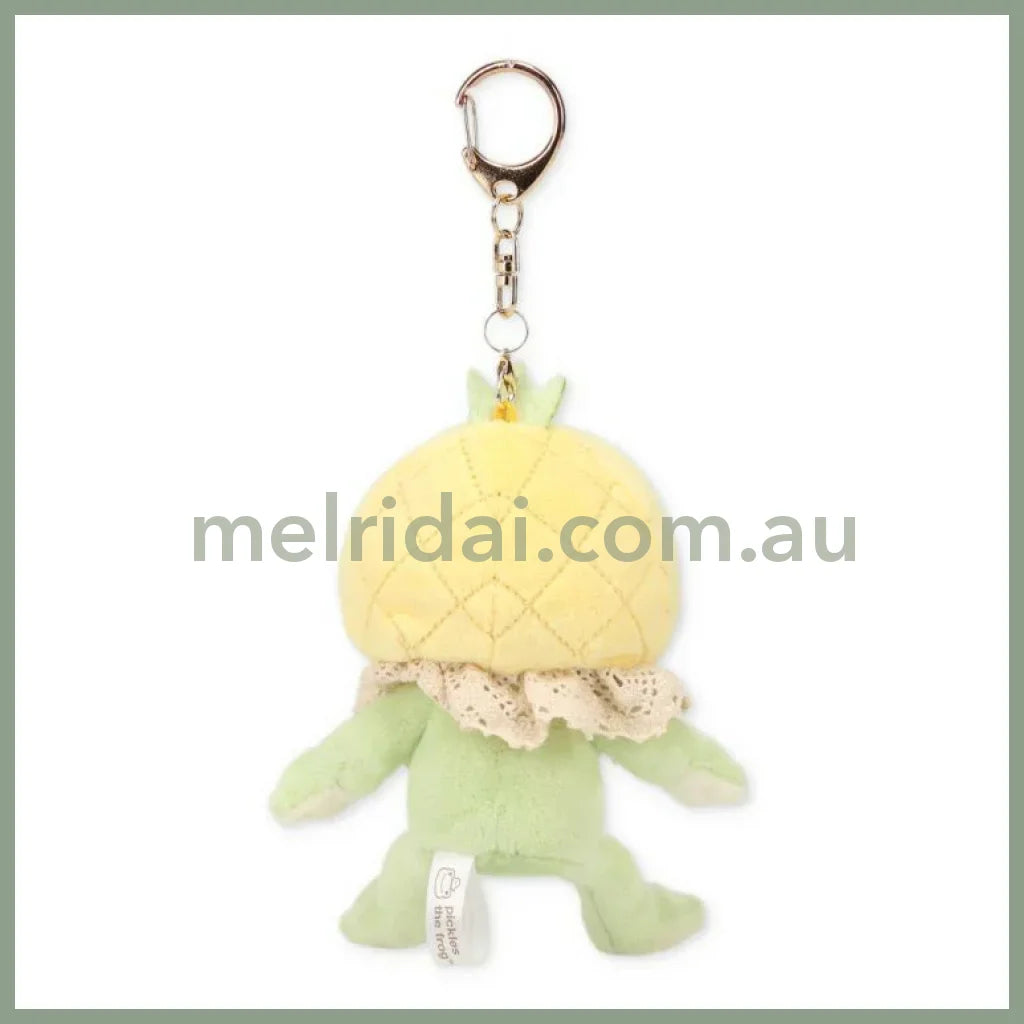 Pickles the Frog | Mascot Holder Plush Keychain Always Fruits 15×7×4.5cm (Pineapple)