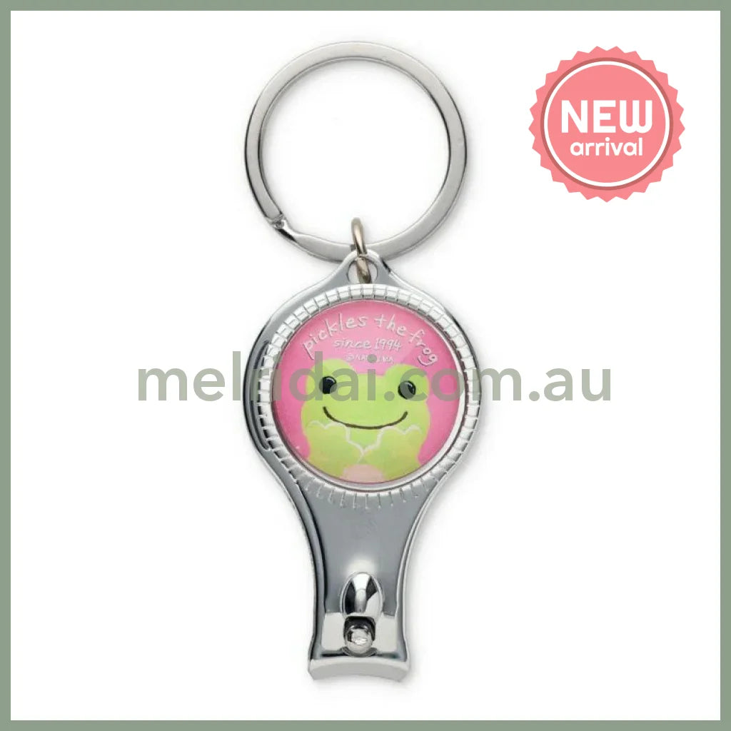 Pickles the Frog | Nail Clippers Friends 60×32×10mm (Puffy Green Pink)