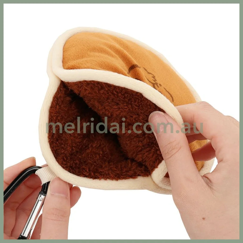 Pickles the Frog | Plush Keychain Bag Charm Pouch with Carabiner H14×W14×D5cm (Retro Cafe Dorayaki)