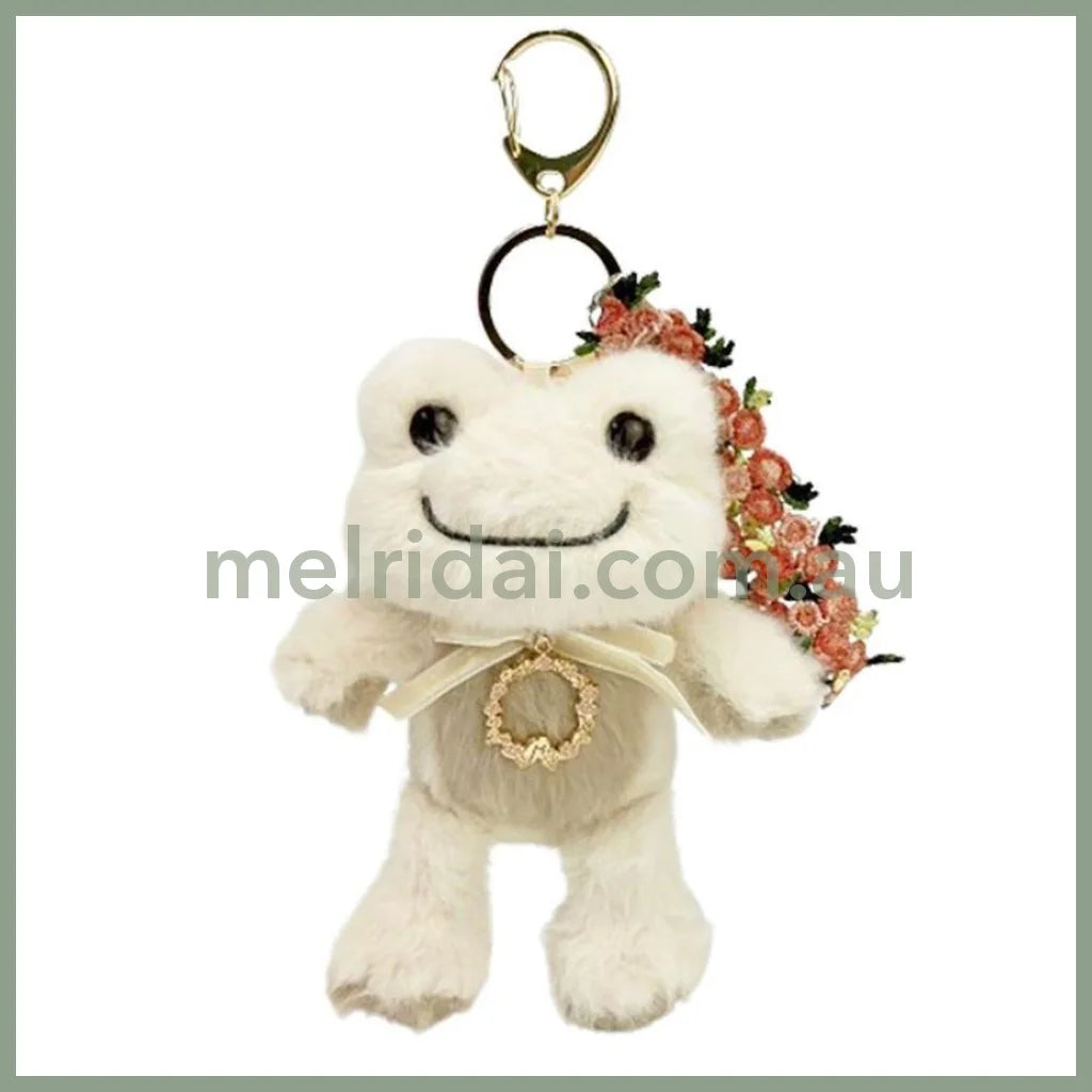 Pickles the Frog | Plush Keychain Macot Holder H15×W11×D5cm (Enchante Beige)
