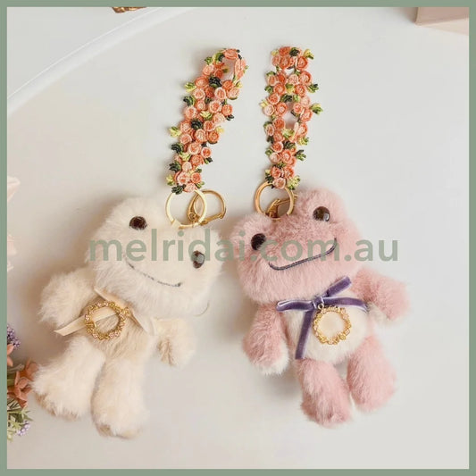 Pickles the Frog | Plush Keychain Macot Holder H15×W11×D5cm (Enchante Pink)