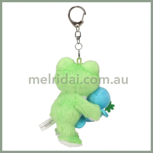Pickles the Frog | Plush Keychain Mascot Holder H12.5×W8×D6cm (Blue Bird Wakaba Green)