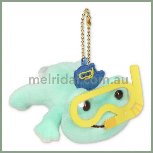 Pickles the Frog | Plush Keychain Mascot Holder H6×W9.5×D10.5cm (Sea Friends Snorkel)