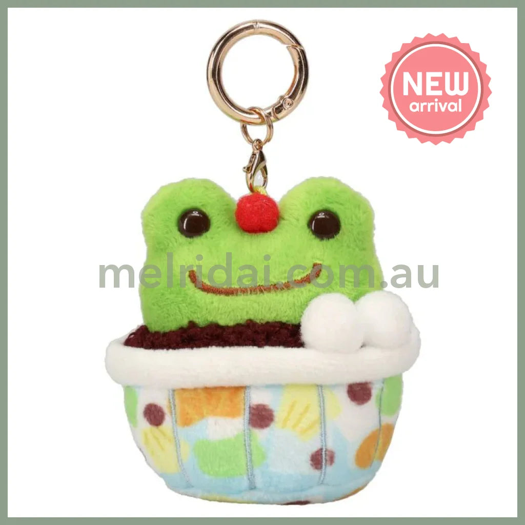 Pickles the Frog | Plush Keychain Mascot Holder H7×W5×D9.5cm (Retro Cafe Matcha Anmitsu)