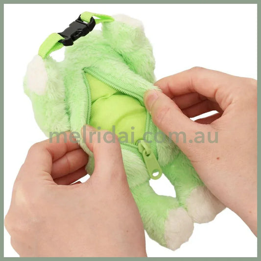 Pickles the Frog | Plush Pouch Hanging Pouch Basic 180×90×45mm (Green)