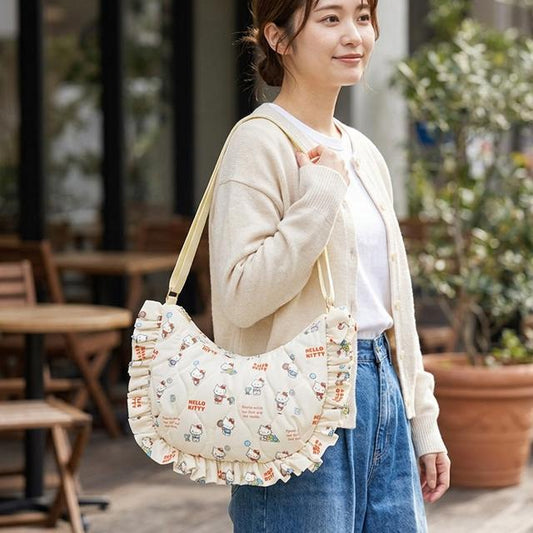 SANRIO x ACCOMMODE | Hello Kitty Quilting Frill Shoulder Bag 320x190x100mm