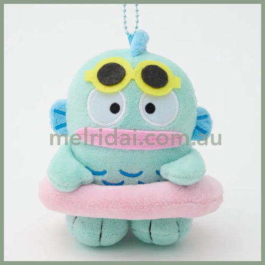 RODEO CROWNS x SANRIO | Hangyodon Mascot Holder Plush Keychain Bag Charm 12cm Approx. (Vacation Swimming Ring)
