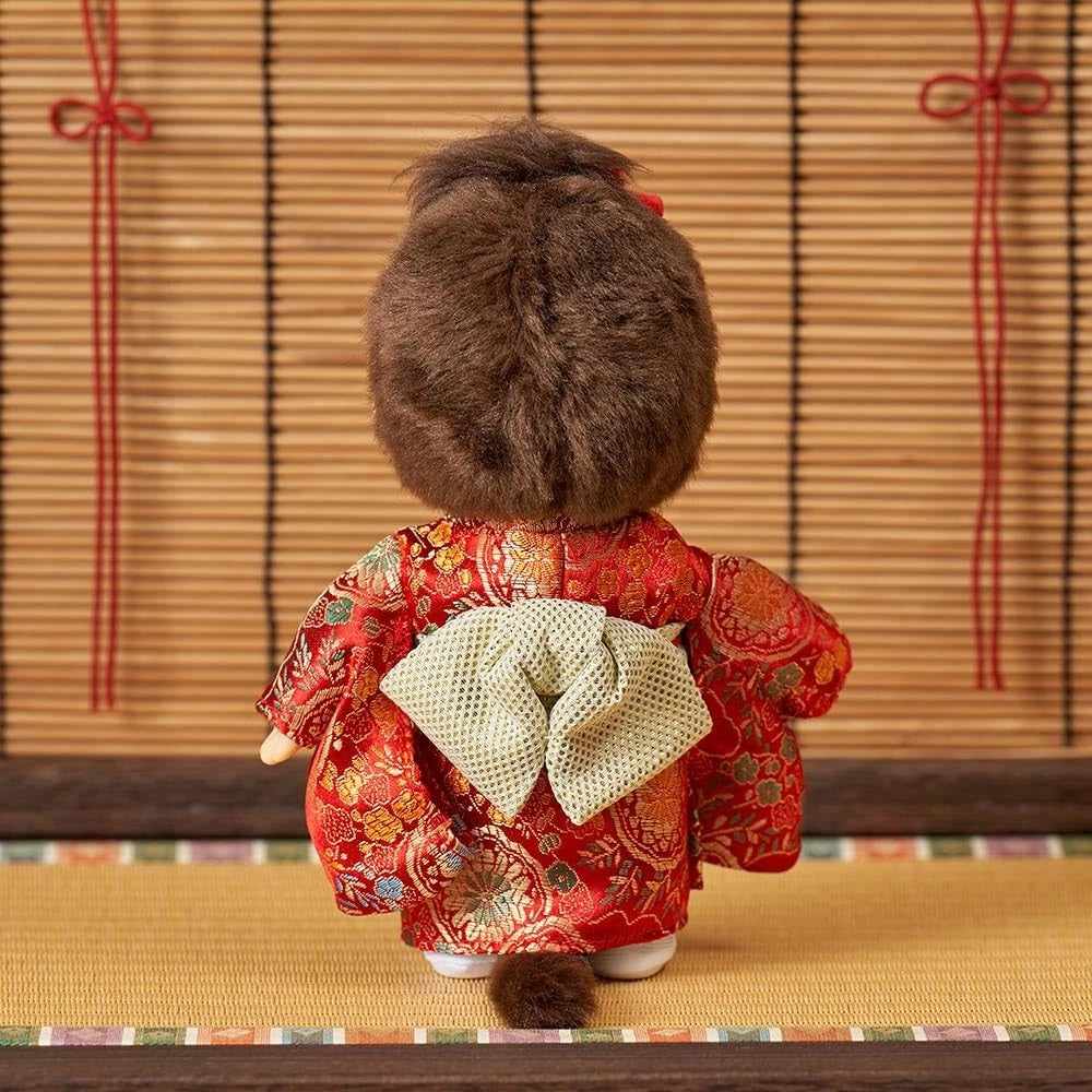 Monchhichi | Girl Plush Doll Plush Toy 140x80x210mm (Kimono Red)