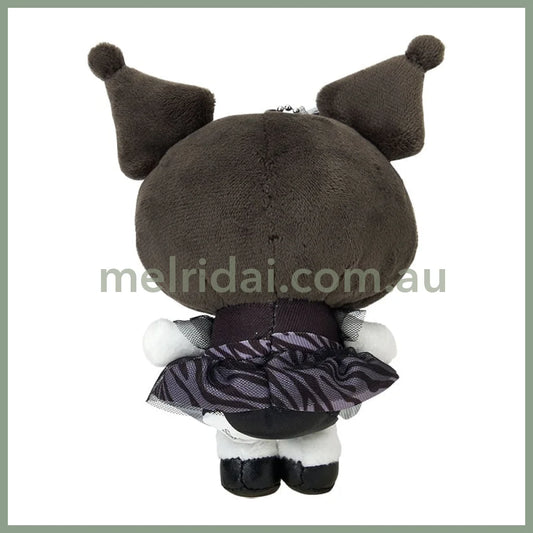 SABRIO | Kuromi Mascot Holder Plush Keychain Bag Charm 110 x 75 x 155mm (Monotone Animal)