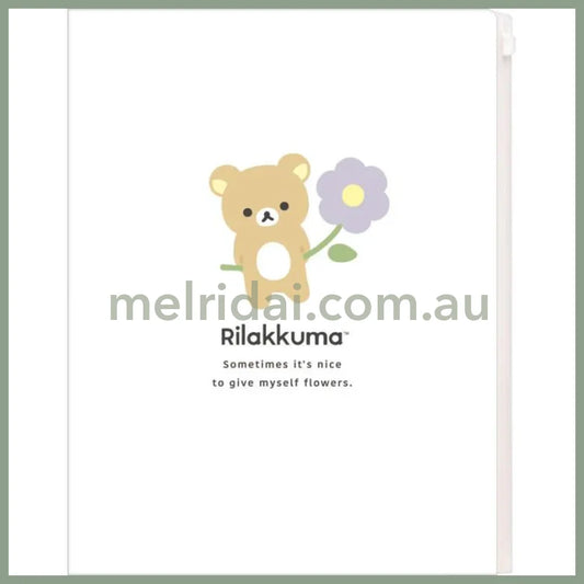 San-X | 6 + 1 Pockets A4 Clear File Holder 310×245mm (Basic Rilakkuma Flower)