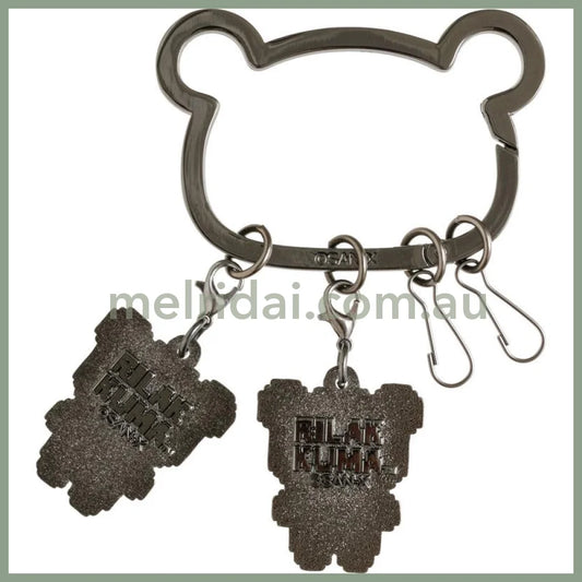 SAN-X | Chairoikoguma & Korilakkuma Metal Mascot Carabiner Smart Keychain Key Holder 95×65mm (Rilakkuma Gaming)